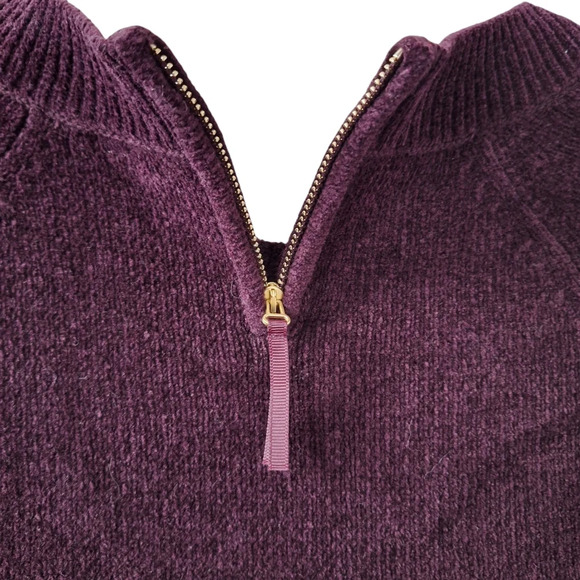 NWT Talbots Petite Medium Burgundy‎ Crew-neck Long Sleeve  Back-Zip Sweater - Picture 5 of 13